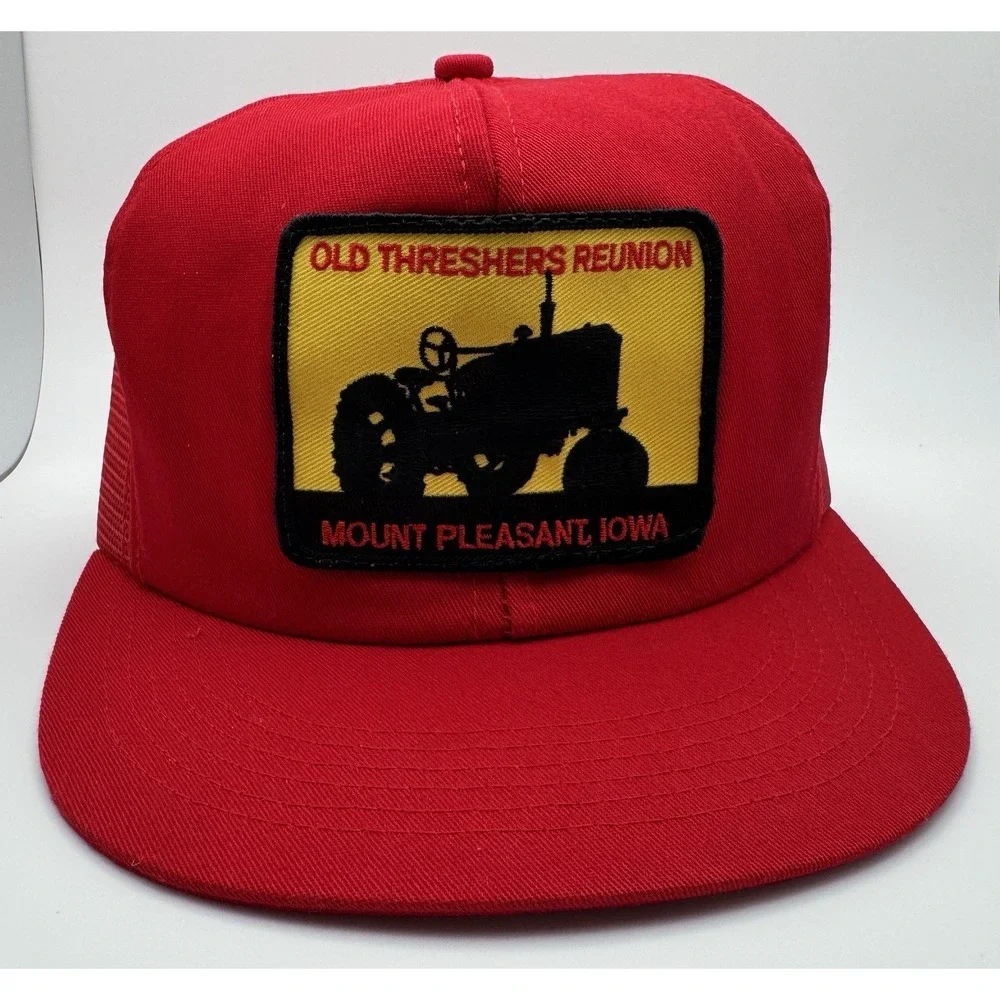 Old Threshers Reunion Mt. Pleasant Iowa Hat Cap SnapBack Vtg 90s Foam Made USA